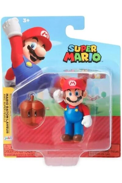 Jakks Pacific Racoon Mario with Super Leaf - Gift Idea - Official Merchandise Toys for Kids
