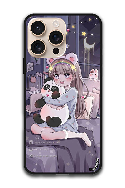 Theodor جراب واقٍ مضاد للخدش والصدمات لهاتف iPhone 16 Pro (6.3) بوصة فتاة مع دب