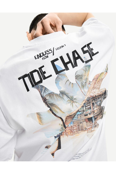 ACTIVE MODA -Tide Chase Printed Cotton Oversize Men T-Shirt Big Bedn