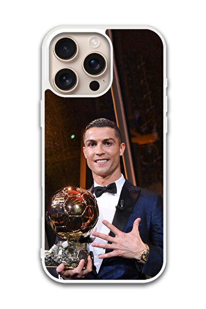 Theodor غطاء حماية لهاتف أبل آيفون 16 برو ماكس، كأس رونالدو (مصد أبيض)