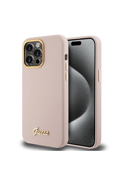 Guess phone case compatible with iPhone 15 Pro, Ergonomic P2711, Light Pink