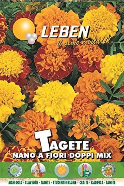 Leben Marigold (Tagete Nano A Fiori Doppi Mix) Premium Quality Seeds Made in Italy