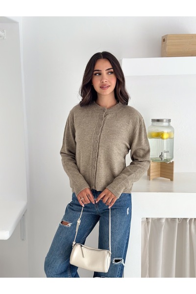 Dumy Soft Textured 10 Button Knitwear Cardigan
