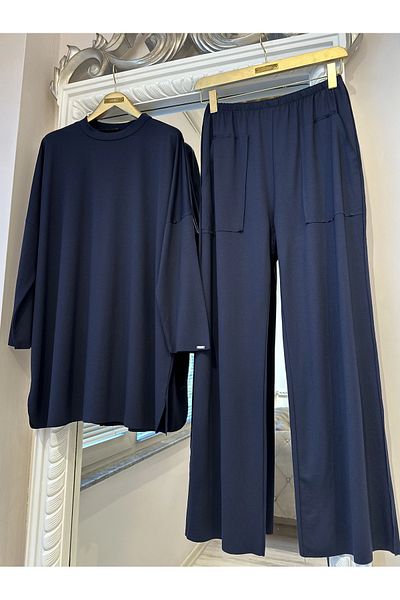 Invee 7126 Modal Suit - Navy Blue