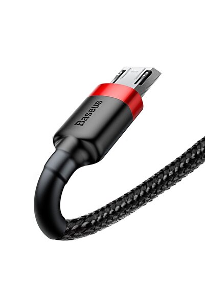 Baseus Charging and Data Transfer Cable USB to Micro-USB 1.5A, Aluminum, Length 2m, C551, Red Black