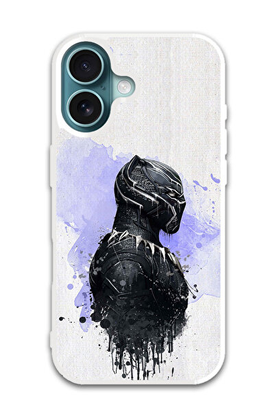 Theodor غطاء حماية لجهاز أبل آيفون 16 بلس، النمر الأسود (مصد أبيض)