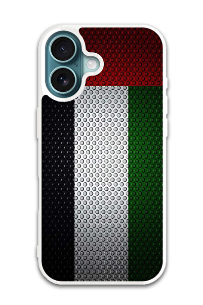 Theodor غطاء حماية لجهاز أبل آيفون ١٦ بلس بعلم الإمارات (مصد أبيض)