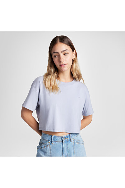 Converse Sporty Boxy Kadın Mor T-Shirt