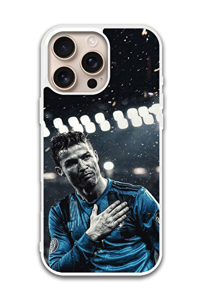 Theodor غطاء حماية لهاتف أبل آيفون 16 برو رونالدو ثانكينج (مصد أبيض)