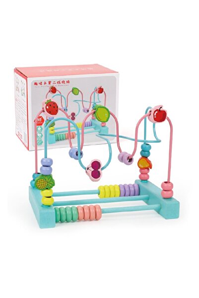 SDX Market Joc educativ Montessori de motricitate tip labirint din lemn cu fr...