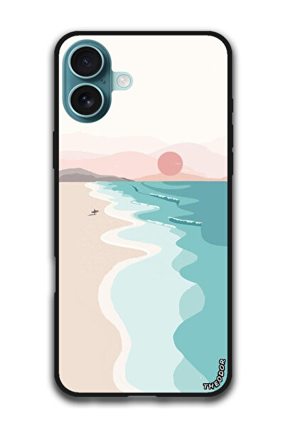 Theodor جراب واقٍ مضاد للخدش والصدمات لهاتف iPhone 16 (6.1) بوصة، لون غروب الشمس