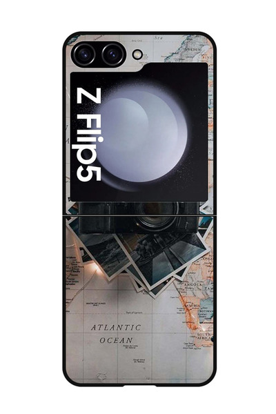 Theodor جراب واقٍ مضاد للخدش والصدمات لهاتف Samsung Galaxy Z Flip 5 مع كاميرا