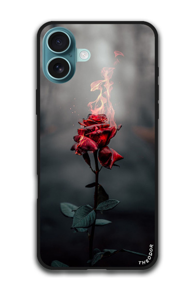 Theodor جراب واقٍ مضاد للخدش والصدمات لهاتف iPhone 16 (6.1) بوصة rose_flower_...