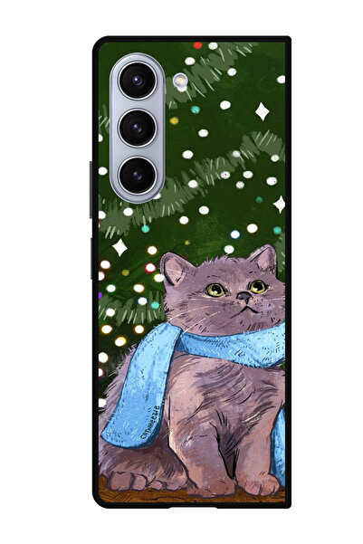 Theodor جراب واقٍ مضاد للخدش والصدمات لهاتف Samsung Galaxy Z Fold 5 بتصميم قط...