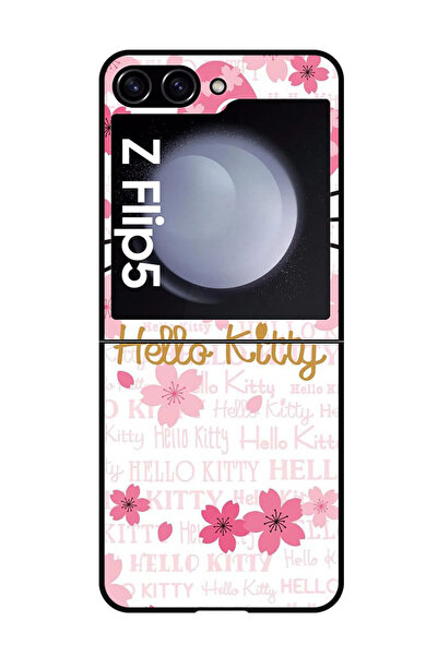 Theodor جراب واقٍ مضاد للخدش والصدمات لهاتف Samsung Galaxy Z Flip 5 Hello Kitty