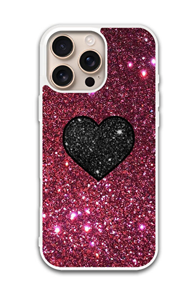 Theodor غطاء حماية لجهاز أبل آيفون 16 برو ماكس قلب أسود (مصد أبيض)