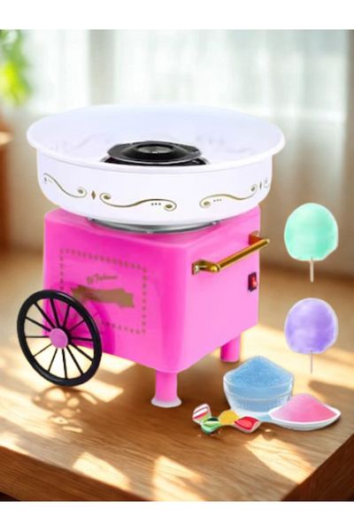 SHEWOW Supremium Mini Cotton Candy Machine - Vintage Pink Hard Sugar Floss Maker Kit for Kids Birthday