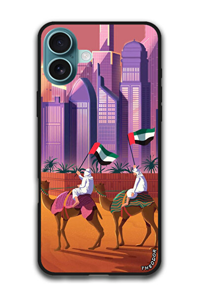 Theodor جراب واقٍ مضاد للخدش والصدمات لهاتف iPhone 16 (6.1) بوصة، علم الإمارا...