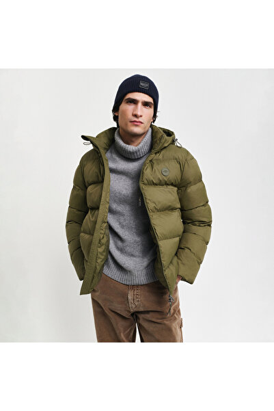 Gant Erkek Yeşil Kapüşonlu Mont