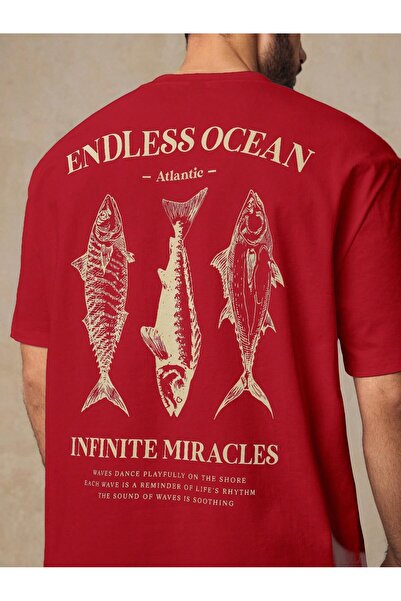 Vordevia Endless Ocean Design Printed Cotton Tshirt