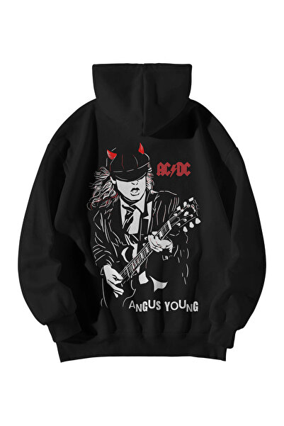 Harajuku Style Hanorac negru oversize pentru femei și bărbați, cu buzunar can...