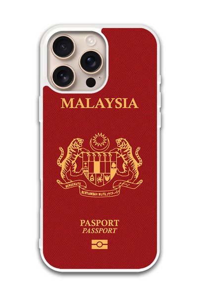 Theodor غطاء حماية لهاتف أبل آيفون 16 برو جواز سفر ماليزي (مصد أبيض)