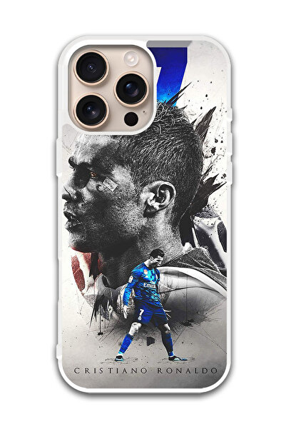 Theodor غطاء حماية لهاتف أبل آيفون 16 برو ماكس كريستيانو رونالدو (5) (مصد أبيض)