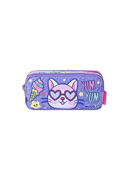 MUGGLE Mu-5805 Yum Yum Purple 2 Compartment Pen Bag Purple