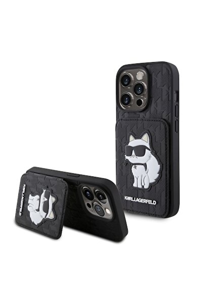 Karl Lagerfeld Husă pentru iPhone 15 Pro, K43, piele, monogramă Choupette