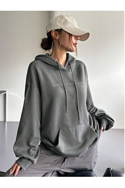 Harajuku Style Hanorac cu glugă pentru femei, cu imprimeu cu numere, stil Smoked