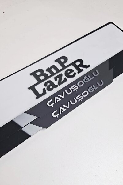 BnP LAZER İsme Özel Mat Seri Siyah Pleksi Plakalık (2 ADET)