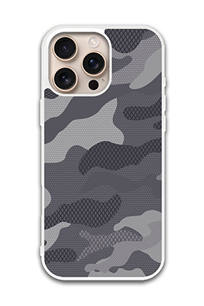 Theodor غطاء حماية لهاتف أبل آيفون 16 برو ماكس مموه (مصد أبيض)