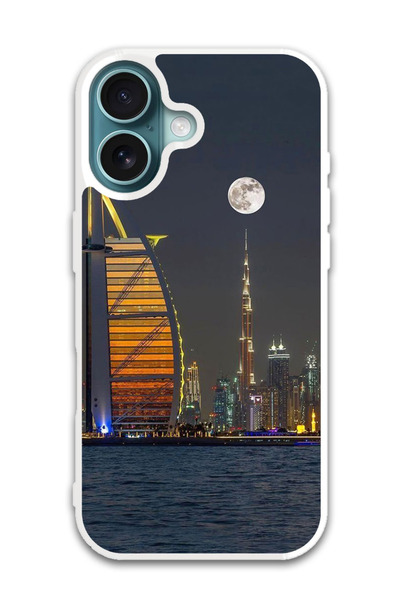 Theodor غطاء حماية لهاتف أبل آيفون 16 برج العرب (مصد أبيض)