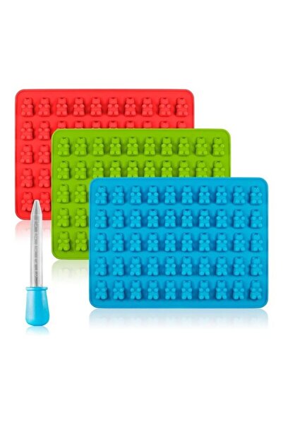Generic 3-Piece Gumdrop Jelly Molds Set Blue/Green/Red One Size