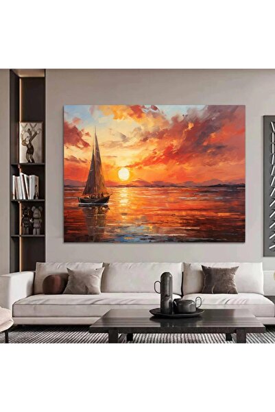 SND لوحة جدارية قماشية كانفس بتصميم هندسي بإطار أسود، 120×80 سم