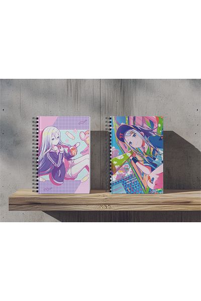 nihonwosekai 2Pcs A5 Size Unlined 50 Sheets Anime Spiral Notebook Hatsune Miku Pjsekai Colorful Project Sekai
