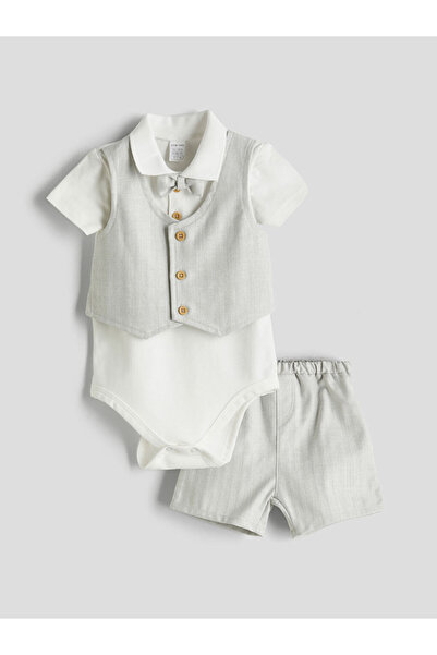 LC Waikiki RMZ GİYİM FARKIYA Σετ 3 τεμαχίων για αγοράκι: πουκάμισο, σορτς και...