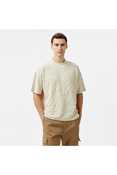 United 4 UNITED4 Erkek Krem T-Shirt