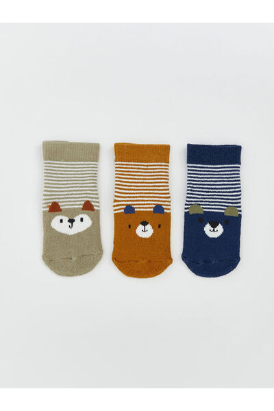 LC Waikiki Create Your Style from Uzg Store |   Patterned Baby Boy Towel Socks 3-Piece Set