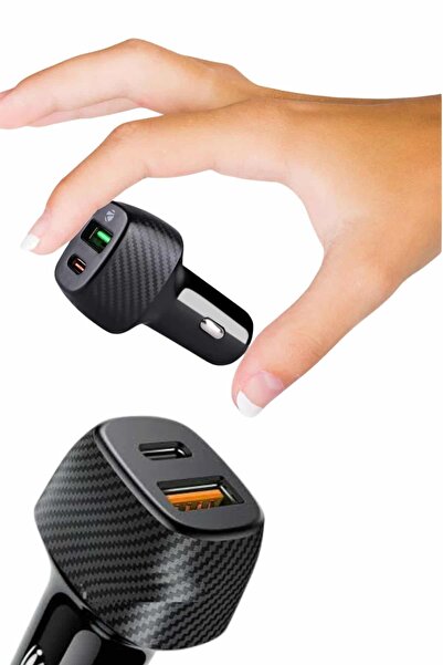 Genel Markalar Type-C Girişli Araba Çakmaklık Şarj Cihazı 38W Oto Çakmaklık