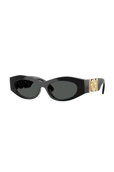 Versace And 4480U Gb187 51 Women's Oval Black Bone Sunglasses