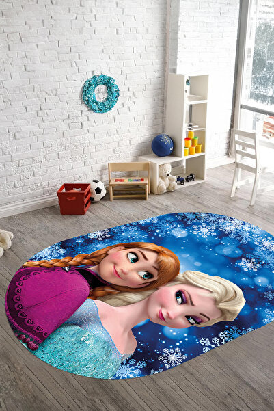 Napoli Home Dijital Baskılı Çizgi Film Kar Küre Modelli Yıkanabilir Kaymaz Ov...