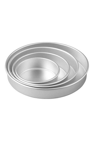 Generic 4-Piece Round Baking Pans Set Silver