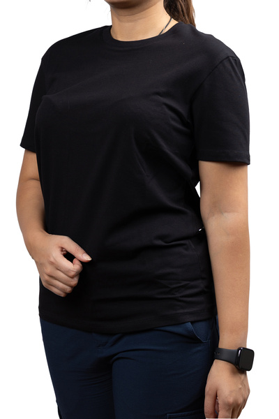 Huğlu Фіт-крій Чорна футболка без коміра Unisex