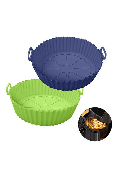 Generic MahMir MahMirÂ® Silicon Air Fryer Liner 2 Pcs Non-Stick Reusable Air Fryer Liners Replacement for