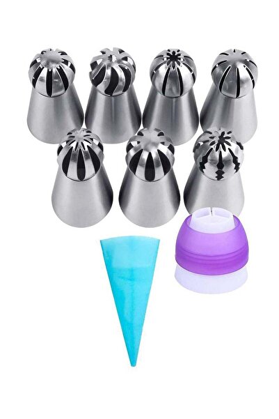 Generic Cake Decorating Tips Kit, 7 Nozzles Flower Frosting Icing Tips Russia...