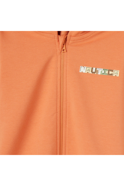 Nautica Erkek Çocuk Turuncu Regular Fit Kapüşonlu Sweatshirt