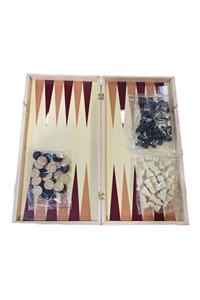 OEM Wooden Backgammon and Chess Game 39 x 39 cm Large