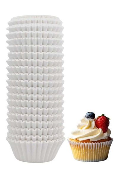 Generic 500 pcs White Cupcake Liners, Grease-Proof Paper Baking Cups, Food Gr...