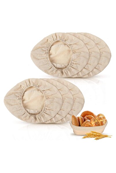 Generic SYOSI 6 Pieces 10 Inch Oval Shape Bread Proofing Basket Cover Natural Rattan Baking Dough Sourdough